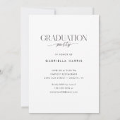 Modern Black + White Script 2026 Graduation Einladung (Rückseite)