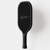 Modern black white script name pickleball schläger (Links)