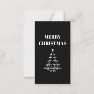 Modern Black & White Simple Botanical Christmas Mitteilungskarte