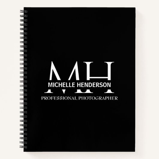 Modern Black & White Simple business Logo  Notizblock (Vorderseite)