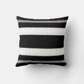 Modern Black & White Striped Decorative Kissen (Rückseite)