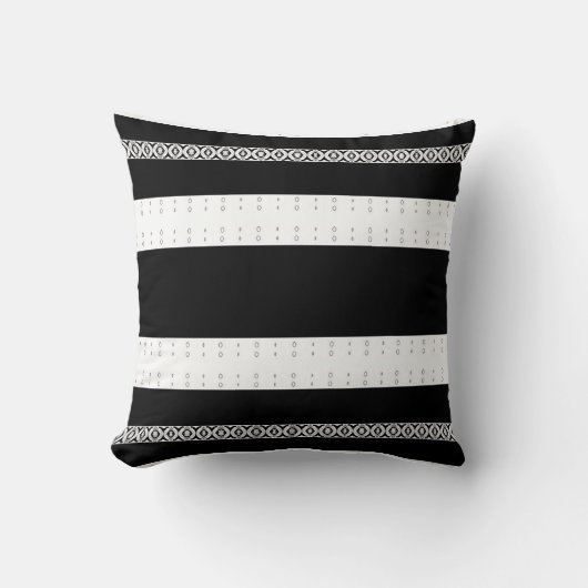 Modern Black & White Striped Decorative Kissen (Vorderseite)