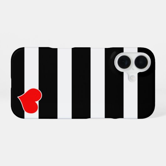 Modern Black & White Striped iPhone 16 Hülle (Rückseite (Horizontal))