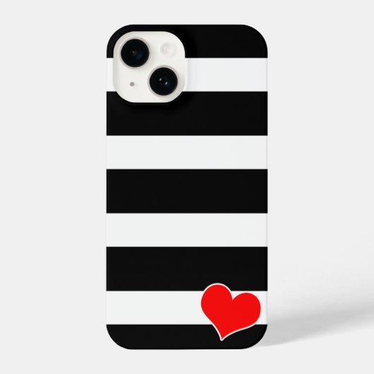 Modern Black & White Striped iPhone Hülle (Rückseite)