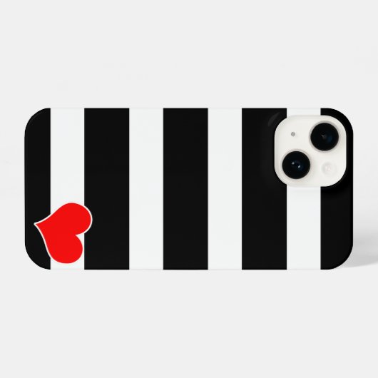 Modern Black & White Striped iPhone Hülle (Rückseite (Horizontal))