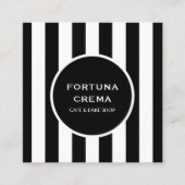 Modern Black & White Stripes Business Name  Quadratische Visitenkarte (Vorderseite)