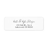 Modern Black White Stylish Script Return Address (Vorne)