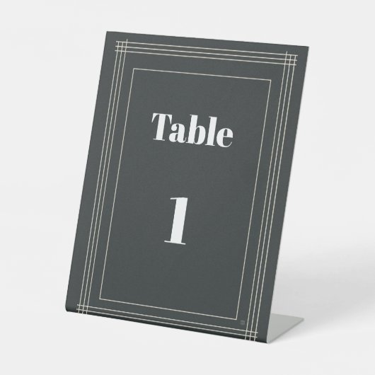 Modern Black & White Table Numbers Template | Cust Sockelschild (Vorderseite)