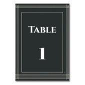 Modern Black & White Table Numbers Template | Cust Tischnummer (Rückseite)