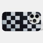Modern Black & White Textured Checkerboard Phone  Case-Mate iPhone Hülle (Rückseite (Horizontal))