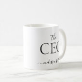Modern Black & White The CEO Name | Girly Gift Kaffeetasse (VorderseiteRechts)