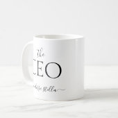 Modern Black & White The CEO Name | Girly Gift Kaffeetasse (Vorderseite Links)