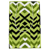Modern Black White Wasabi Geometric Sharp Art Mittlere Geschenktüte (Vorderseite)
