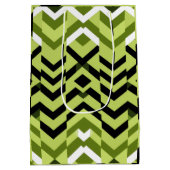 Modern Black White Wasabi Geometric Sharp Art Mittlere Geschenktüte (Rückseite)