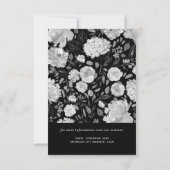 Modern Black & White Watercolor Floral Frame RSVP Karte (Rückseite)