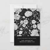 Modern Black & White Watercolor Floral Frame RSVP Karte (Rückseite)