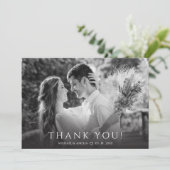 Modern Black & White Wedding Dankeschön Card Dankeskarte (Stehend Vorderseite)
