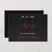 Modern Black & White Wedding Dankeschön Card RSVP Karte (Vorne/Hinten)