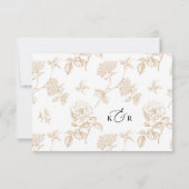 Modern Black & White Wedding Meal Options RSVP Karte (Rückseite)