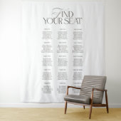 Modern Black White Wedding Seating Chart Backdrop Wandteppich (Beispiel)