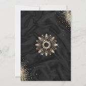 Modern Black Winter Gold Snow Weihnachten Party Einladung (Rückseite)
