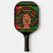 Modern Black Woman Motivational Customizable Name  Pickleball Schläger (Vorderseite)