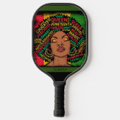 Modern Black Woman Motivational Customizable Name  Pickleball Schläger (Rückseite)