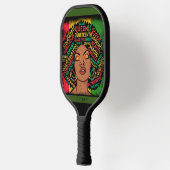 Modern Black Woman Motivational Customizable Name  Pickleball Schläger (Links)