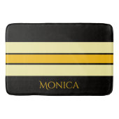 modern black &yellow beige monogram name badematte (Vorderseite)
