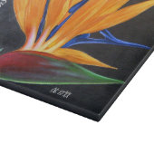 Modern Black Yellow Floral Birds Paradise Name Schneidebrett (Ecke)