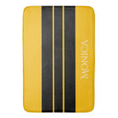 modern black &yellow monogram name badematte (Vorderseite Vertikal)