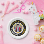 Modern Black Yellow White Graduation Photo Party Pappteller (Party)