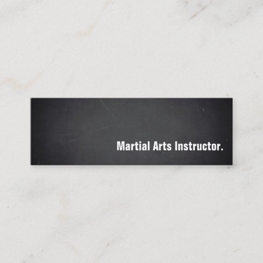 Modern Blackboard Martial Arts Instructor Mini Visitenkarte (Vorderseite)