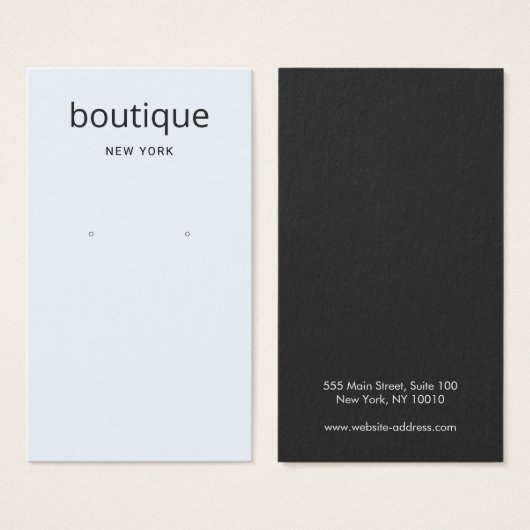 Modern Blass Long Earring Display Card (Vorne & Hinten)