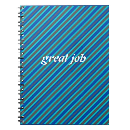 Modern blau gestreift notizblock (Vorderseite)