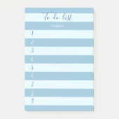 Modern blau gestreift, nummeriert, zu benennen post-it klebezettel (Vorderseite)