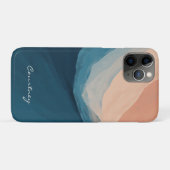 Modern Blau Personalisiert Name hinzufügen Case-Mate iPhone Hülle (Rückseite (Horizontal))