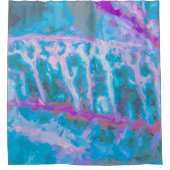 Modern Blau Pink Weiß Abstrakte Farbe Duschvorhang (Vorderseite)