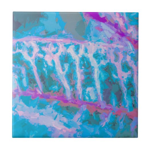 Modern Blau Pink Weiß Abstrakte Farbe Fliese (Vorderseite)