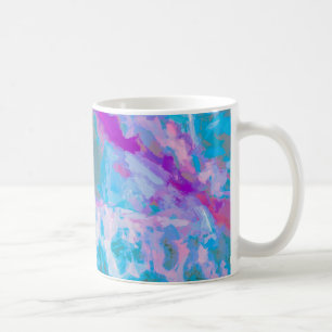 Modern Blau Pink Weiß Abstrakte Farbe Kaffeetasse