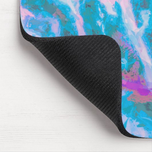 Modern Blau Pink Weiß Abstrakte Farbe Mousepad (Ecke)