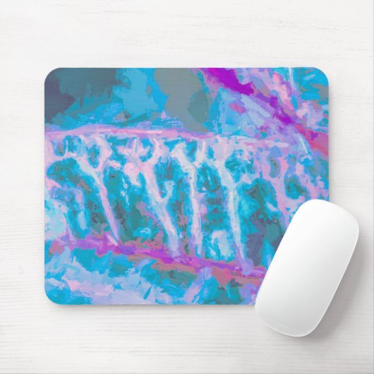 Modern Blau Pink Weiß Abstrakte Farbe Mousepad (Mit Mouse)