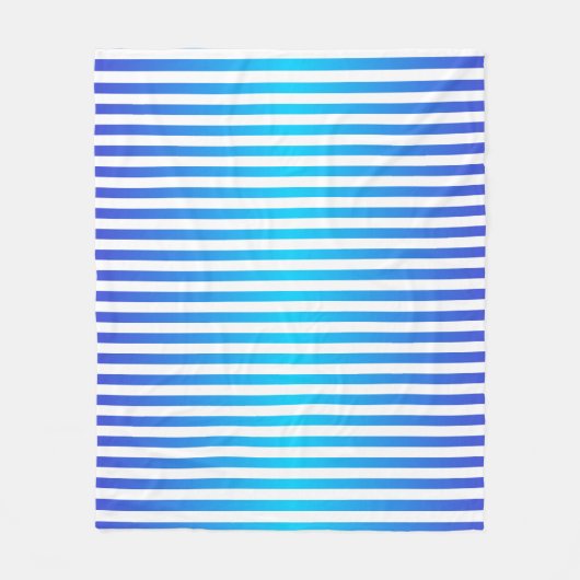 Modern Blau Türkis Ombre Streifen Fleecedecke (Vorderseite)