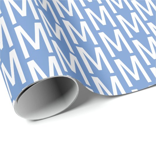 Modern-blau-weiß-Muster Geschenkpapier (Rolleneckpunkt)