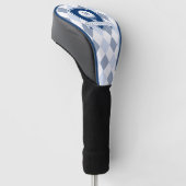 Modern Blau-Weiß-Muster Initialen-Monogramm Golf Headcover (angewinkelt)