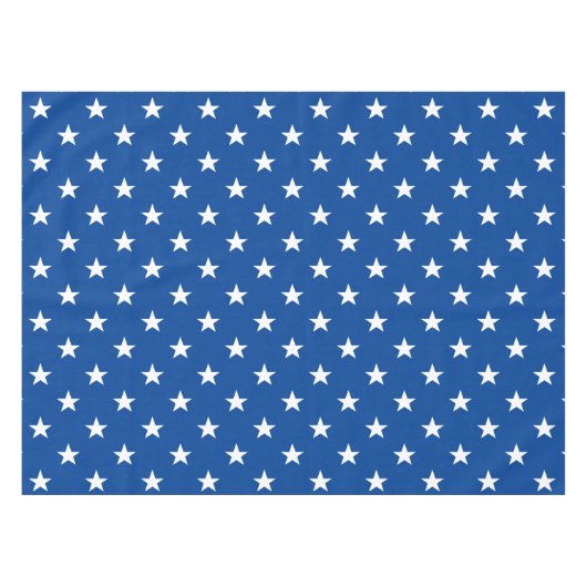 Modern blau-weiße Sterne Grafikmusterspass Tischdecke (Vorderseite (Horizontal))