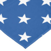 Modern blau-weiße Sterne Grafikmusterspass Tischdecke (Schrägansicht)