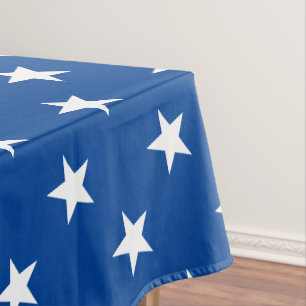 Modern blau-weiße Sterne Grafikmusterspass Tischdecke