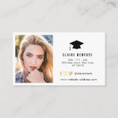 Modern blaue Blumenkarte Abschluss Visitenkarte (Rückseite)