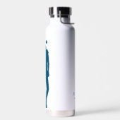 Modern Blaue Farbe Weibliche Golfer Monogramm Trinkflasche (Links)